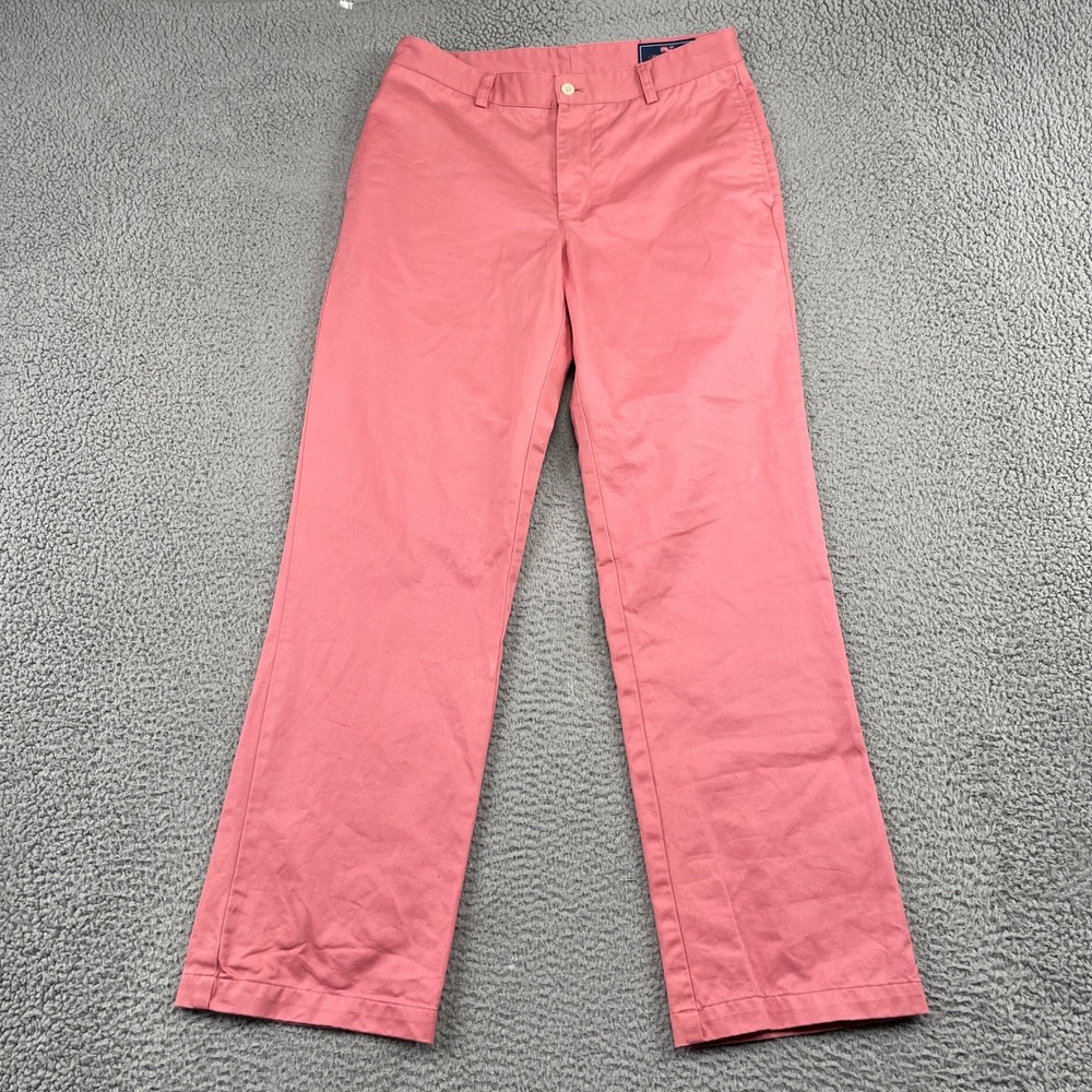 Vineyard Vines Pants Mens 32x32 Pink Chino Straight Leg 1P1000 Cotton Twill